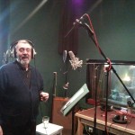 Actor Brian Croucher having loads of fundoing the voice of the Bastard in the Caravn for JUNKYARD.